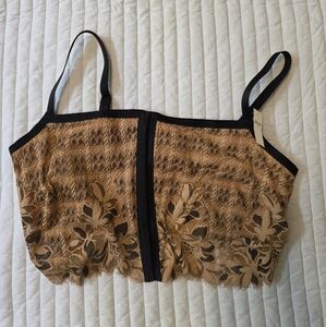 Aerie Black and Tan Lace Bralette